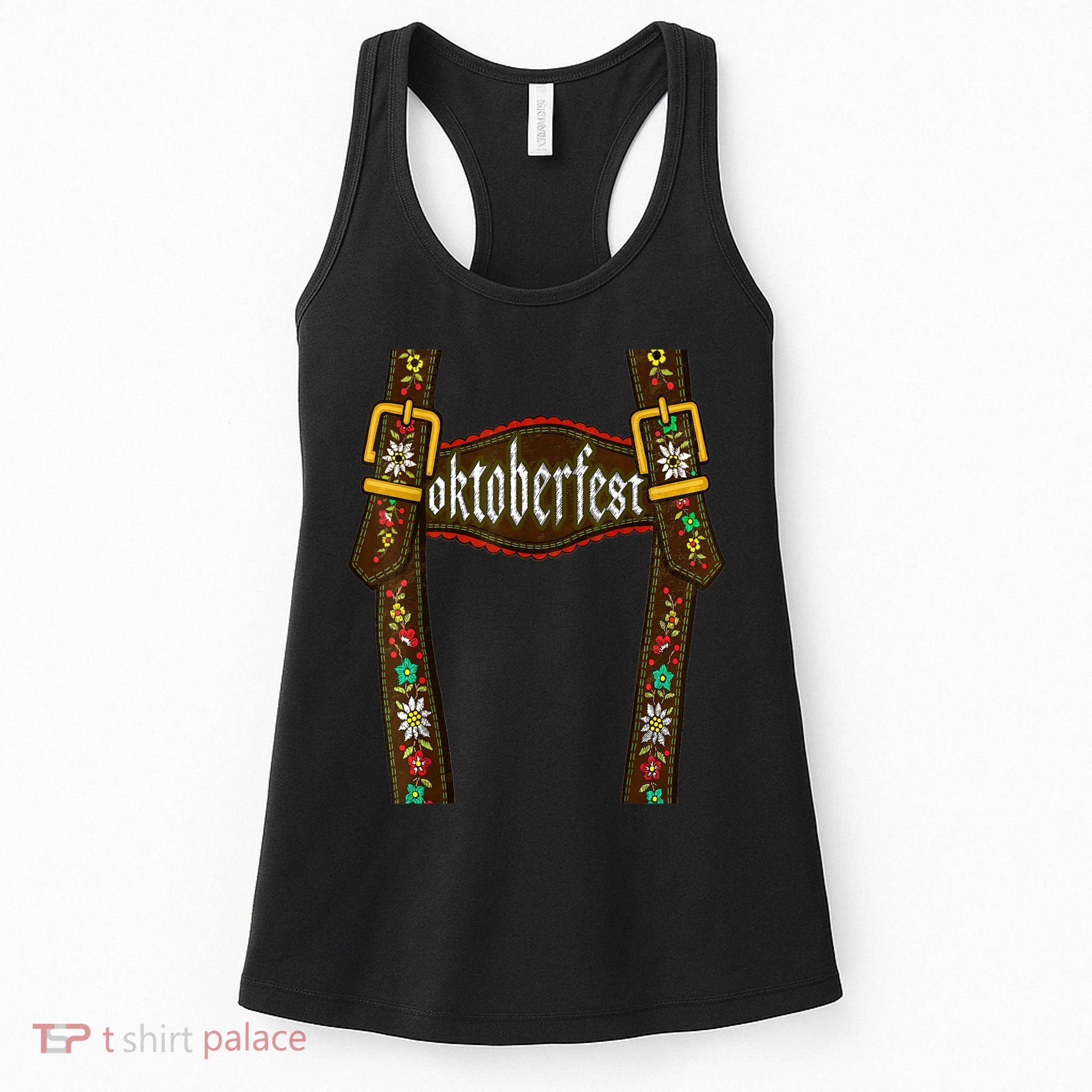 Lederhosen Suspenders Oktoberfest Bavarian Munich Beer Women's Tank Top