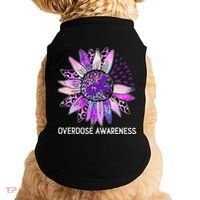 Leopard Sunflower Overdose Awareness Month Purple Ribbon Doggie Tank thumb 0