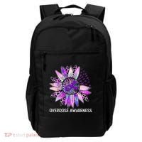 Leopard Sunflower Overdose Awareness Month Purple Ribbon Backpack thumb 0