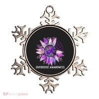 Leopard Sunflower Overdose Awareness Month Purple Ribbon Ornament thumb 0