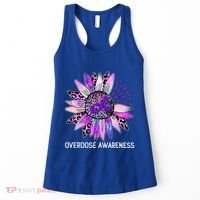 Leopard Sunflower Overdose Awareness Month Purple Ribbon Women's Tank Top thumb 0