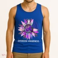 Leopard Sunflower Overdose Awareness Month Purple Ribbon Tank Top thumb 3