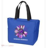 Leopard Sunflower Overdose Awareness Month Purple Ribbon Tote Bag thumb 3