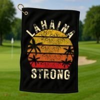 LAHAINA Strong Palm Trees Sunset Lahaina Hawaii Golf Towel thumb 1