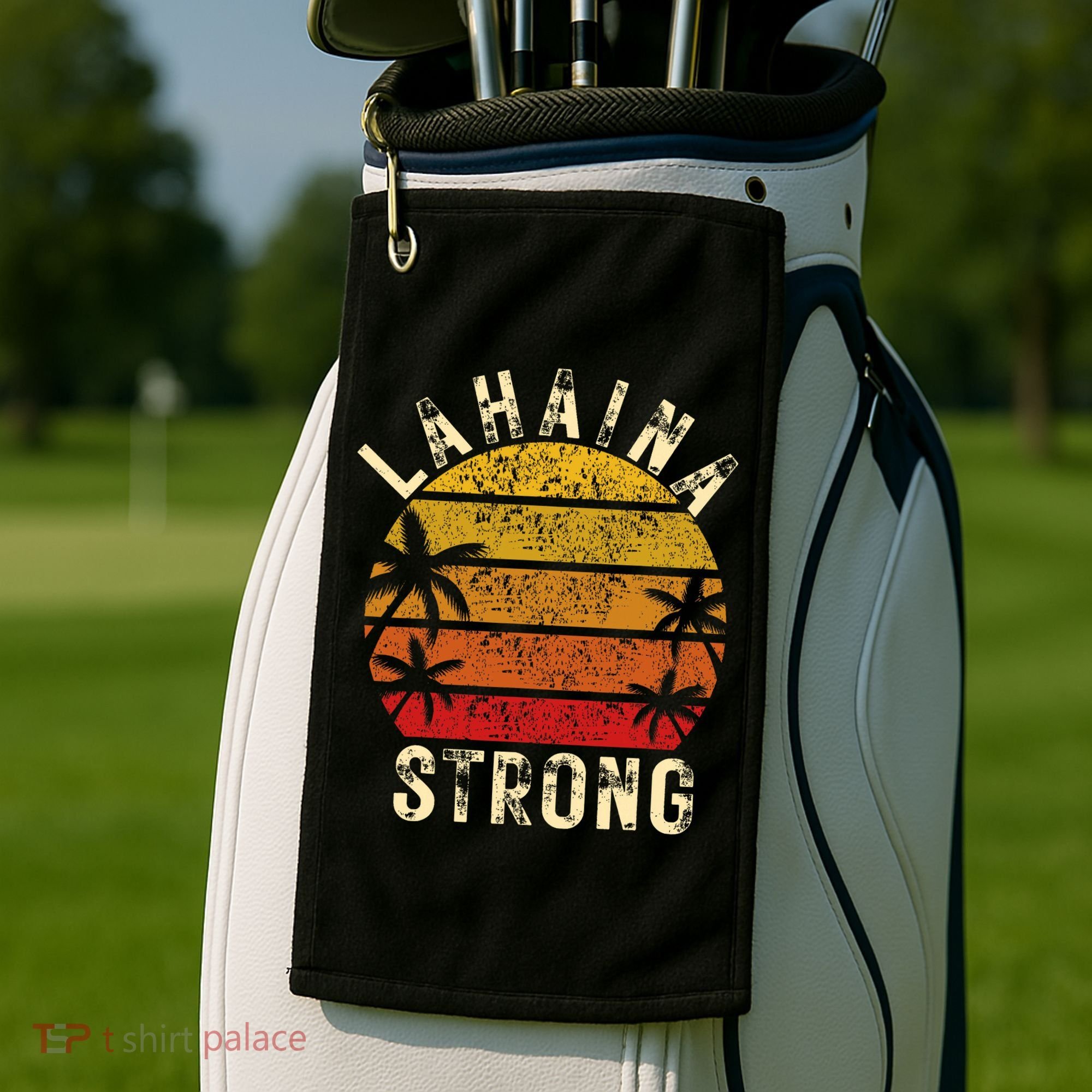 LAHAINA Strong Palm Trees Sunset Lahaina Hawaii Golf Towel