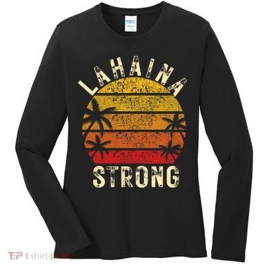 LAHAINA Strong Palm Trees Sunset Lahaina Hawaii Women's Long Sleeve Shirt