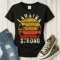 LAHAINA Strong Palm Trees Sunset Lahaina Hawaii Women's T-Shirt thumb 3