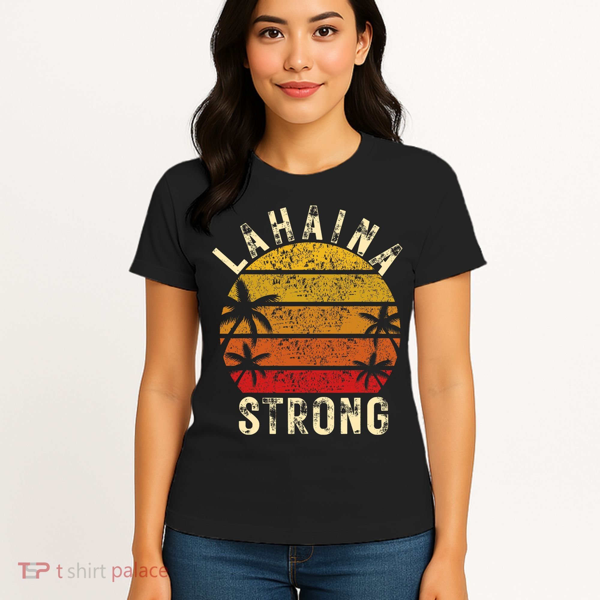LAHAINA Strong Palm Trees Sunset Lahaina Hawaii Women's T-Shirt