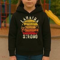 LAHAINA Strong Palm Trees Sunset Lahaina Hawaii Kids Hoodie thumb 3