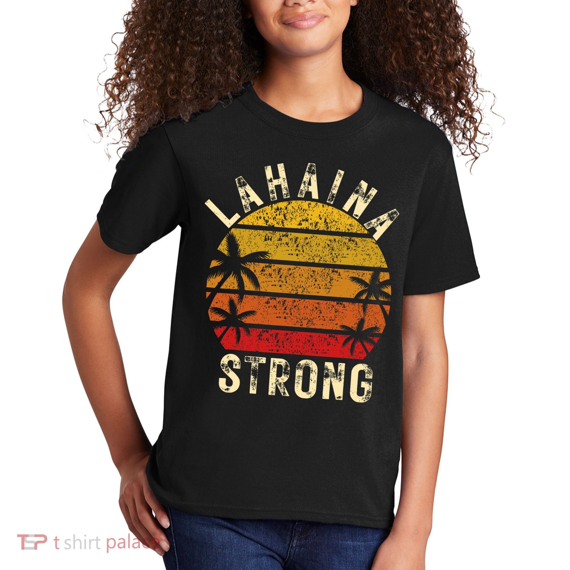LAHAINA Strong Palm Trees Sunset Lahaina Hawaii Kids T-Shirt