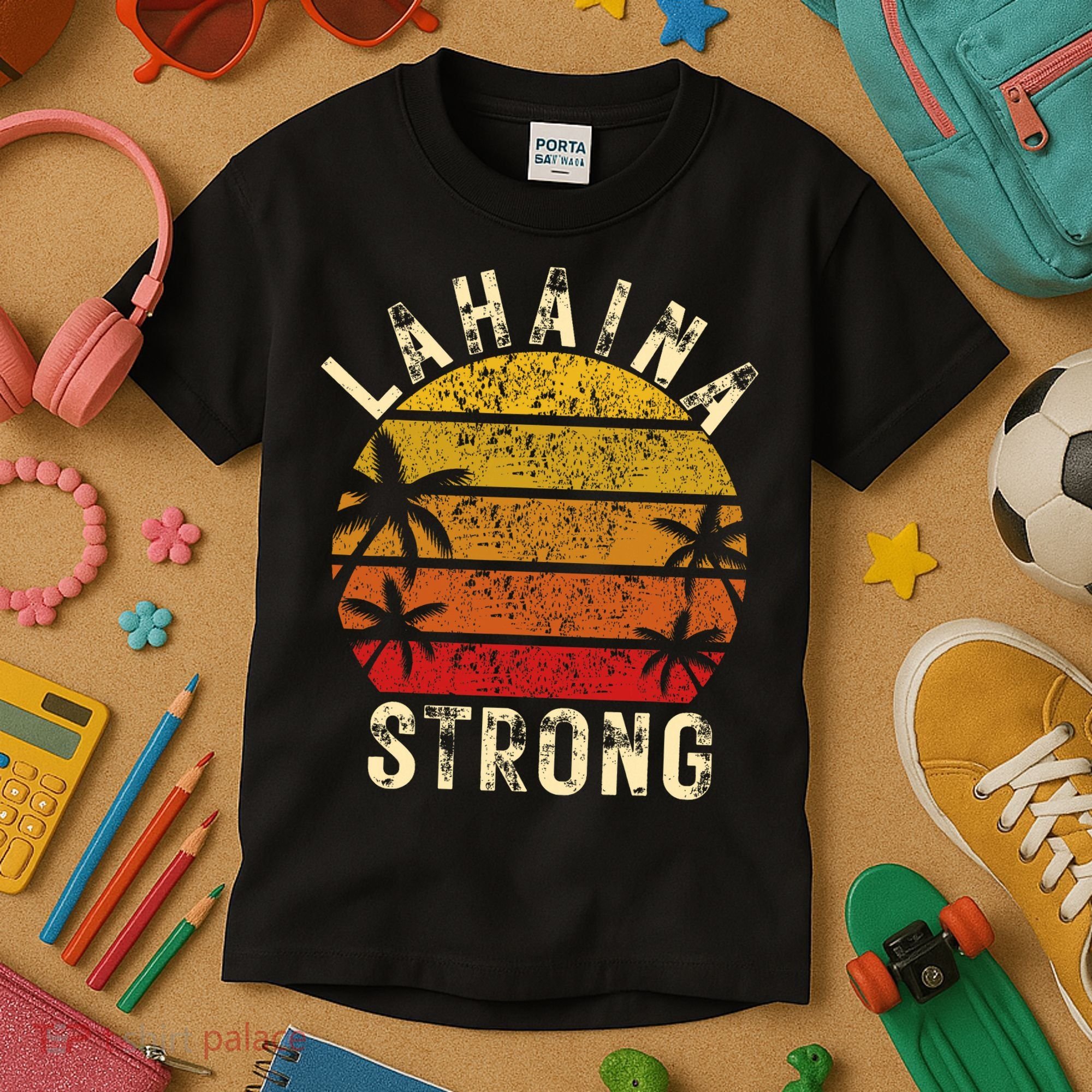 LAHAINA Strong Palm Trees Sunset Lahaina Hawaii Kids T-Shirt