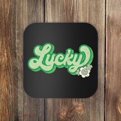 Lucky St PatrickS Day Retro Vintage Coaster