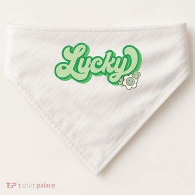 Lucky St PatrickS Day Retro Vintage USA-Made Doggie Bandana