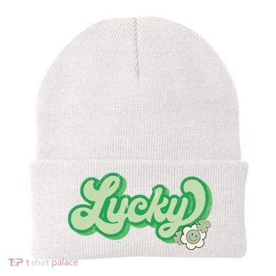 Lucky St PatrickS Day Retro Vintage Beanie