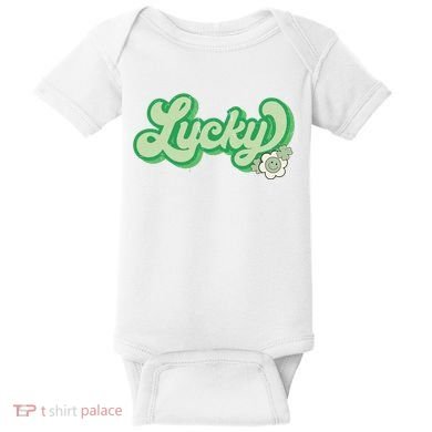 Lucky St PatrickS Day Retro Vintage Baby Bodysuit