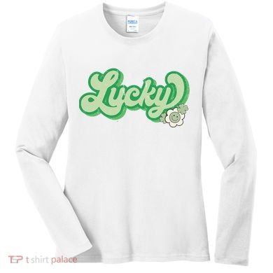 Lucky St PatrickS Day Retro Vintage Women's Long Sleeve Shirt