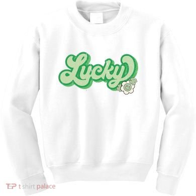 Lucky St PatrickS Day Retro Vintage Kids Sweatshirt