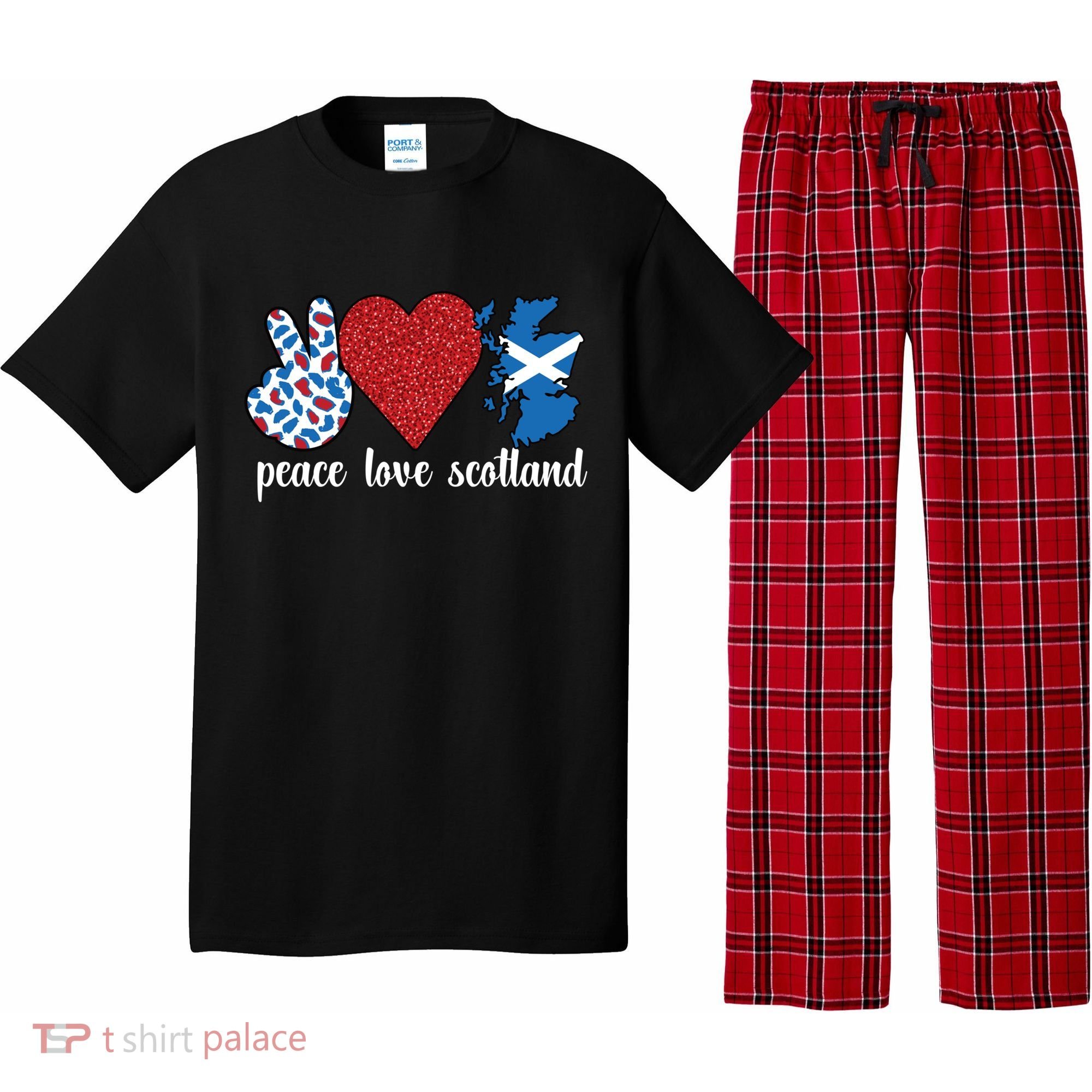 Love Scotland Proud Scottish Flag Scottish Roots Gift Pajama Set