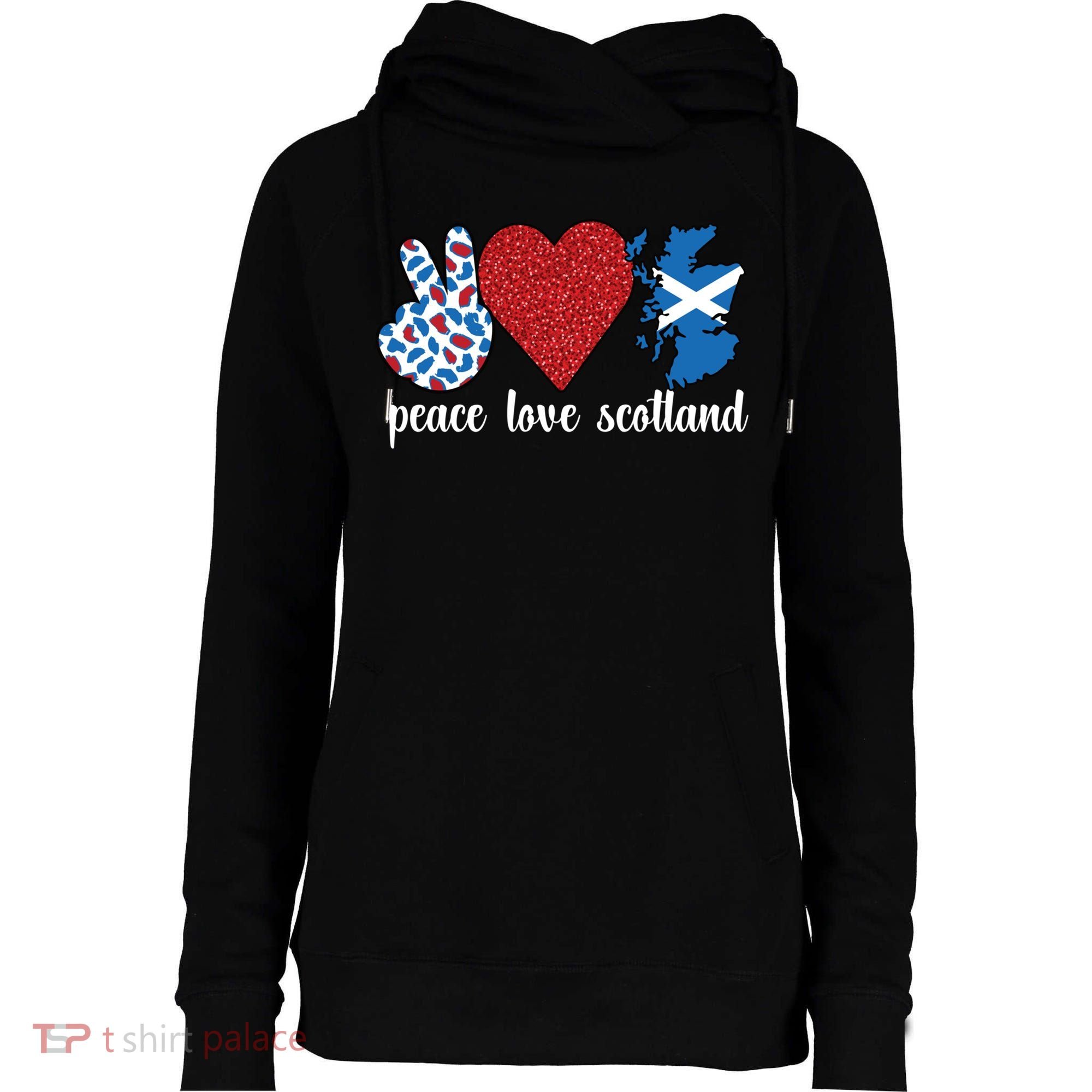 Love Scotland Proud Scottish Flag Scottish Roots Gift Womens Funnel Neck Pullover Hood