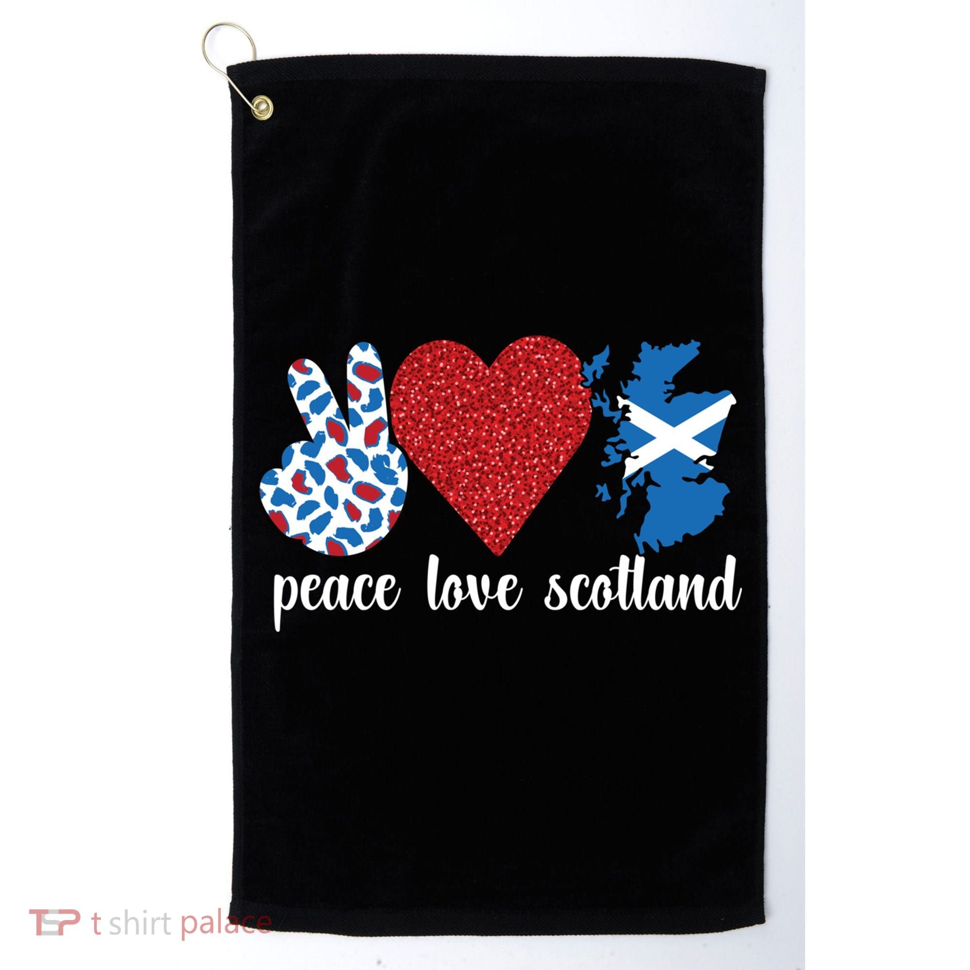 Love Scotland Proud Scottish Flag Scottish Roots Gift Golf Towel