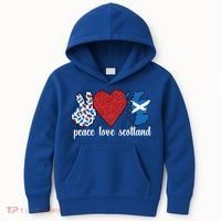 Love Scotland Proud Scottish Flag Scottish Roots Gift Kids Hoodie thumb 0