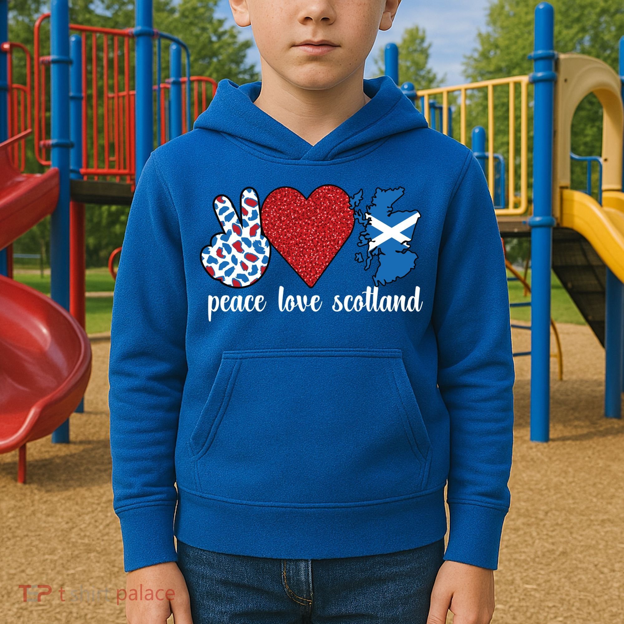 Love Scotland Proud Scottish Flag Scottish Roots Gift Kids Hoodie