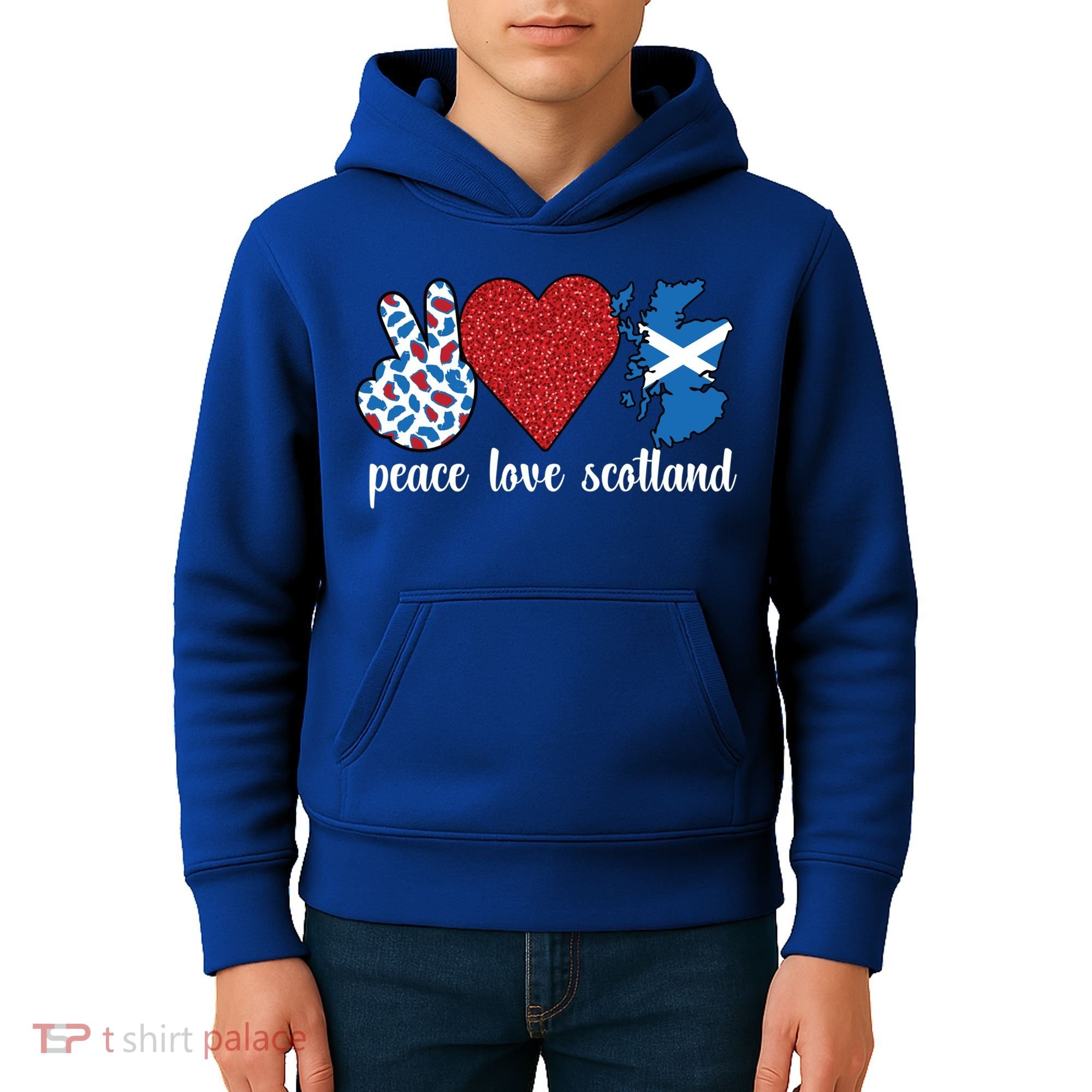 Love Scotland Proud Scottish Flag Scottish Roots Gift Kids Hoodie