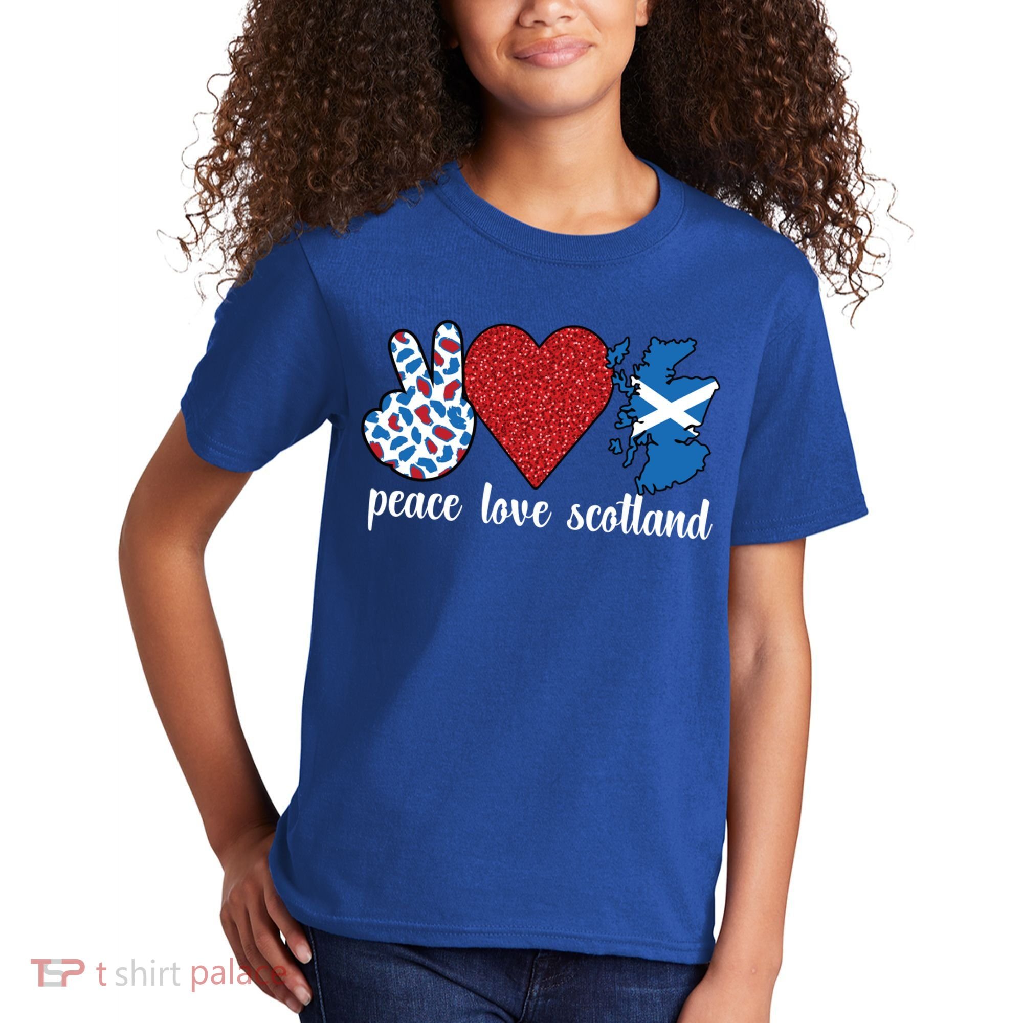 Love Scotland Proud Scottish Flag Scottish Roots Gift Kids T-Shirt