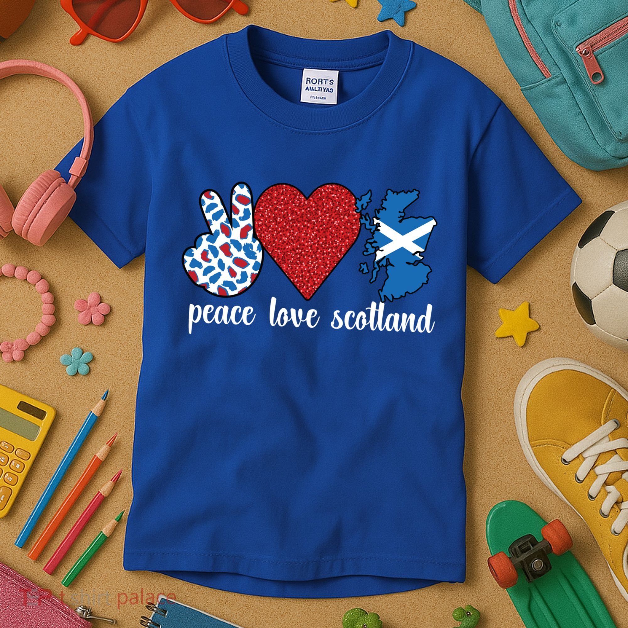 Love Scotland Proud Scottish Flag Scottish Roots Gift Kids T-Shirt