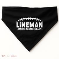 Lineman Serving Pancakes Daily Football USA-Made Doggie Bandana thumb 0