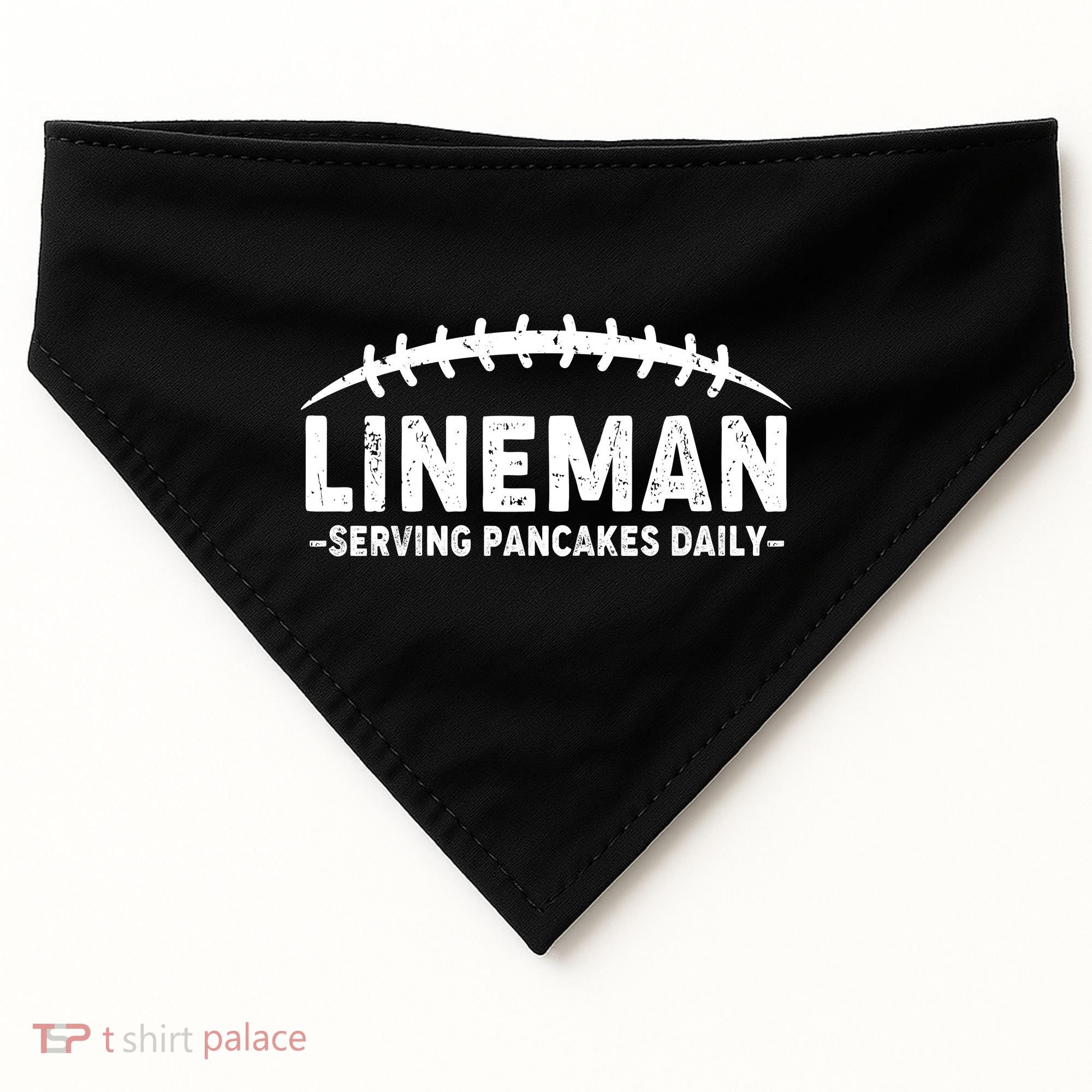 Lineman Serving Pancakes Daily Football USA-Made Doggie Bandana