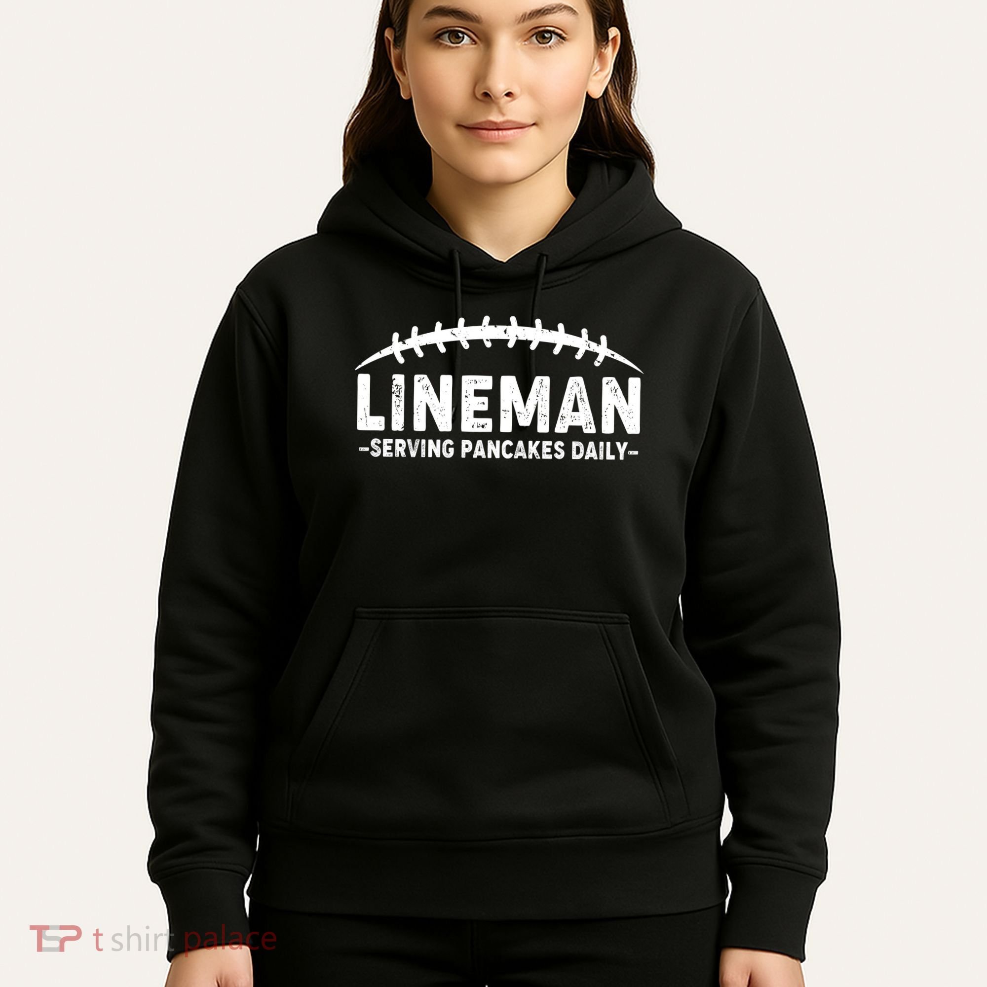 Lineman Serving Pancakes Daily Football Hoodie