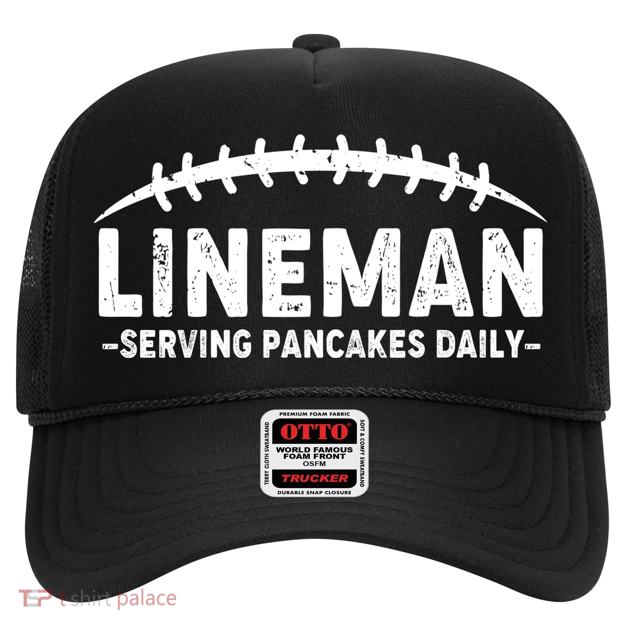Lineman Serving Pancakes Daily Football Hat