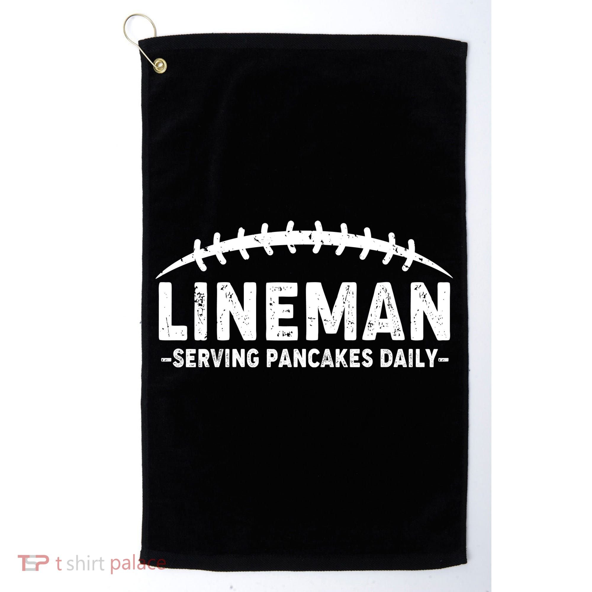 Lineman Serving Pancakes Daily Football Golf Towel