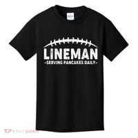 Lineman Serving Pancakes Daily Football Kids T-Shirt thumb 0