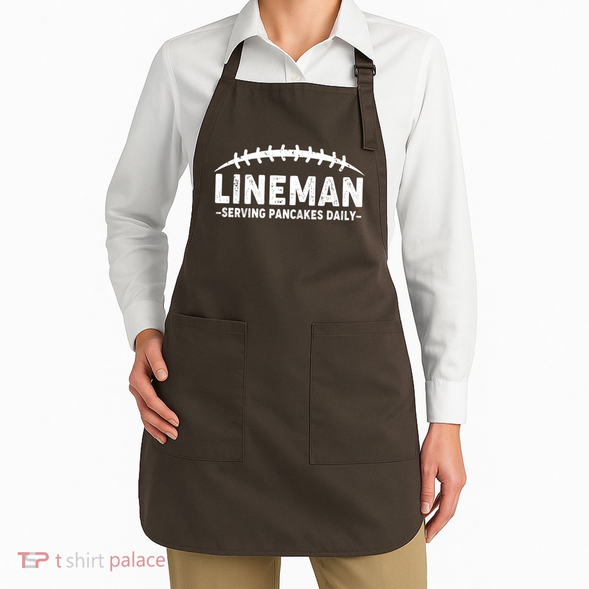 Lineman Serving Pancakes Daily Football Apron