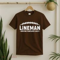 Lineman Serving Pancakes Daily Football T-Shirt thumb 2