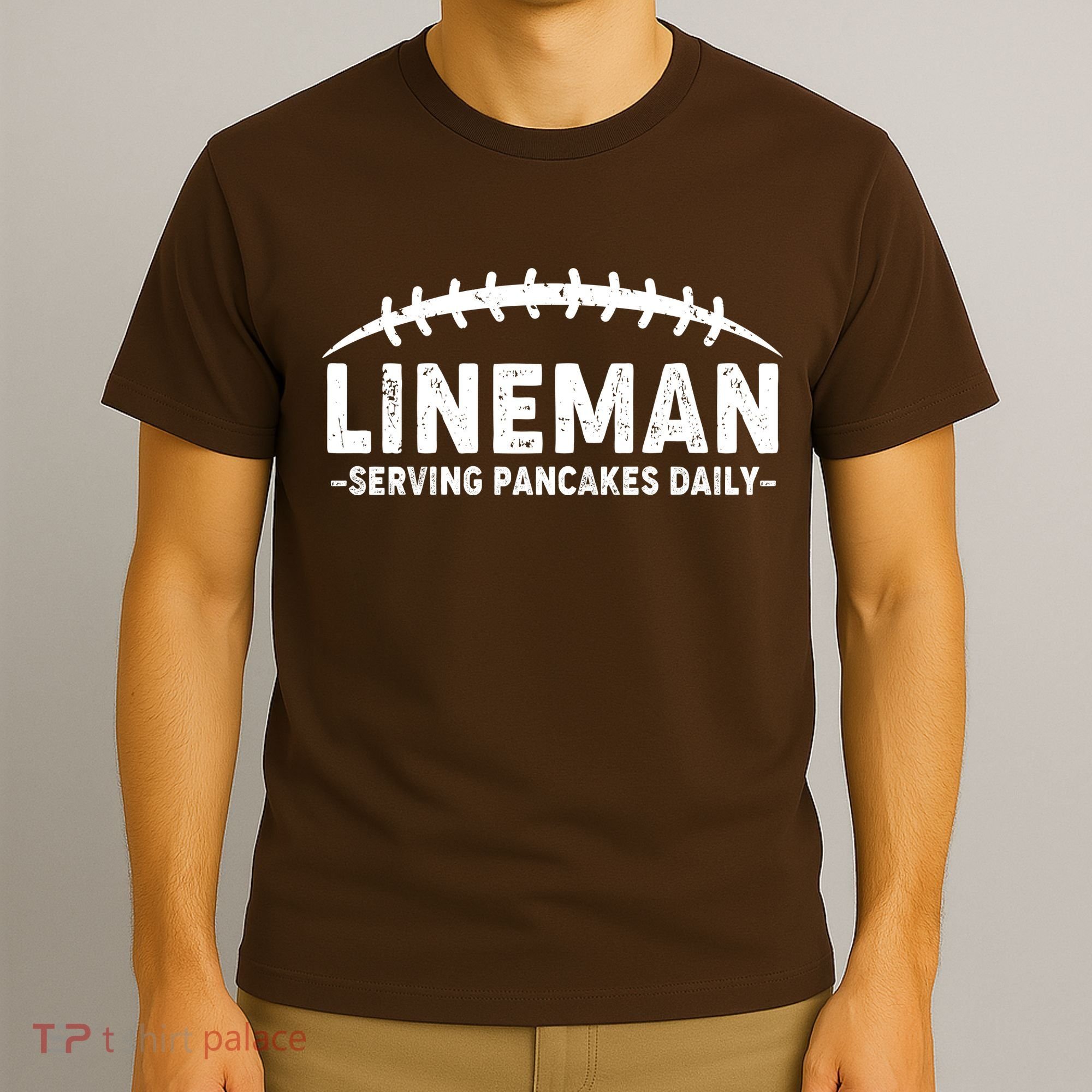 Lineman Serving Pancakes Daily Football T-Shirt