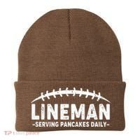 Lineman Serving Pancakes Daily Football Beanie thumb 0