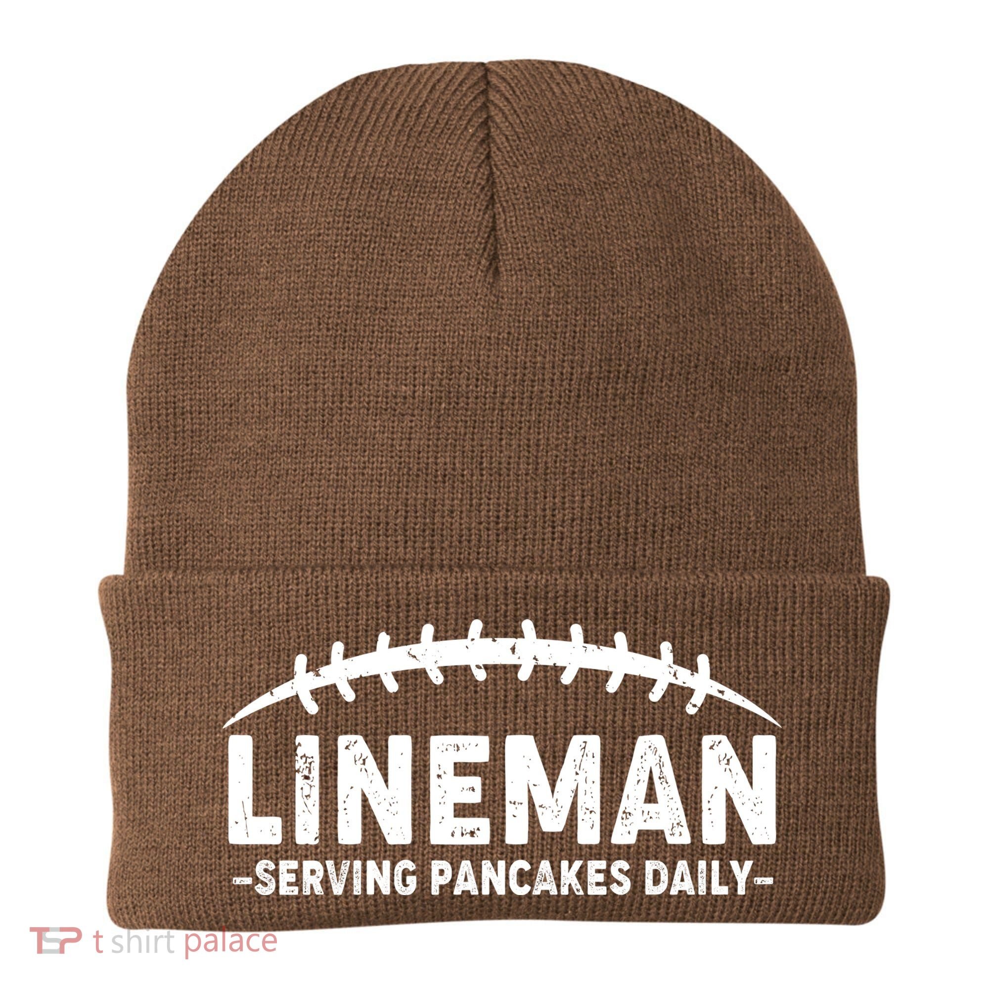 Lineman Serving Pancakes Daily Football Beanie