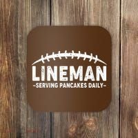 Lineman Serving Pancakes Daily Football Coaster thumb 0