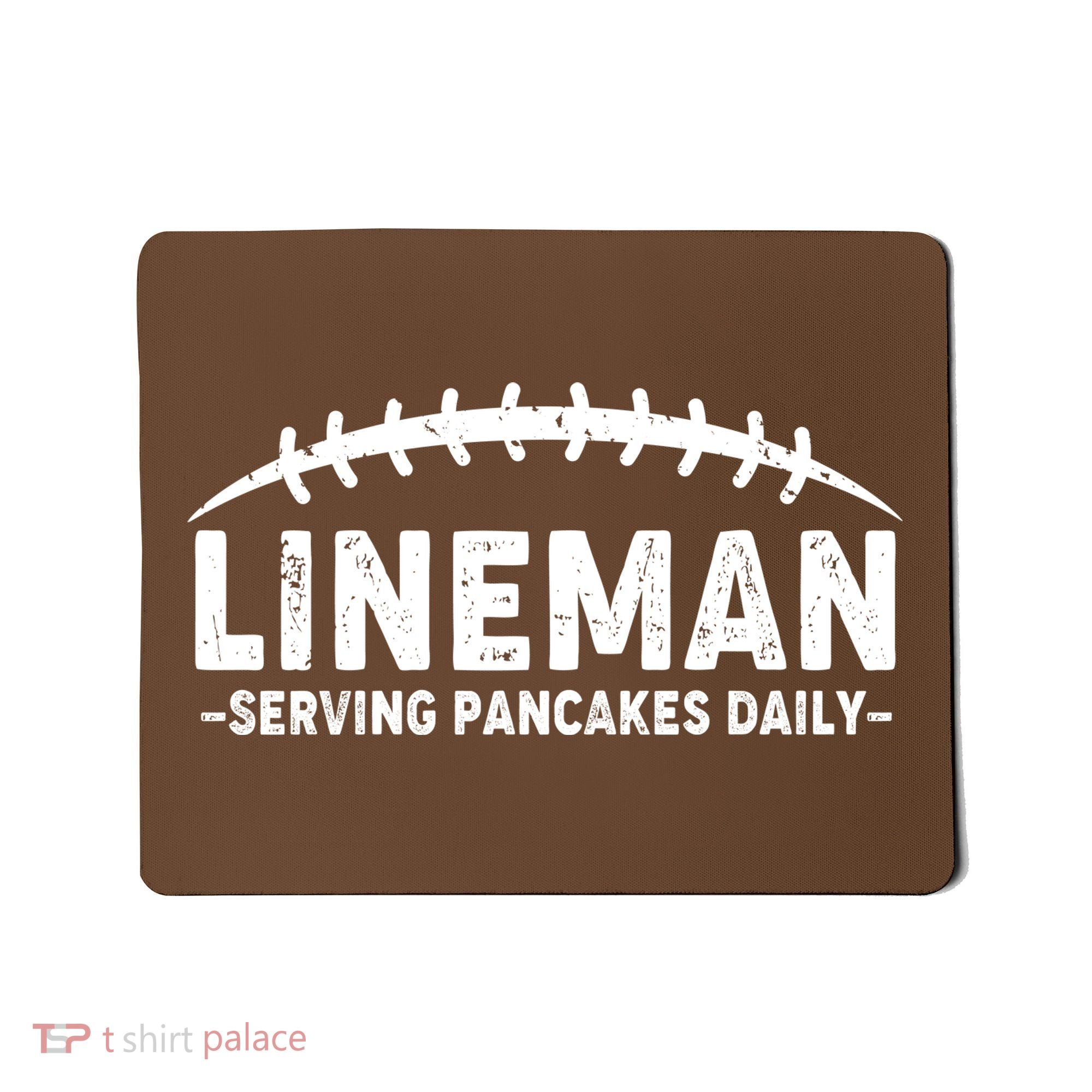 Lineman Serving Pancakes Daily Football Mousepad