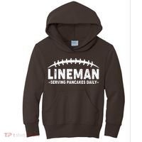 Lineman Serving Pancakes Daily Football Kids Hoodie thumb 0