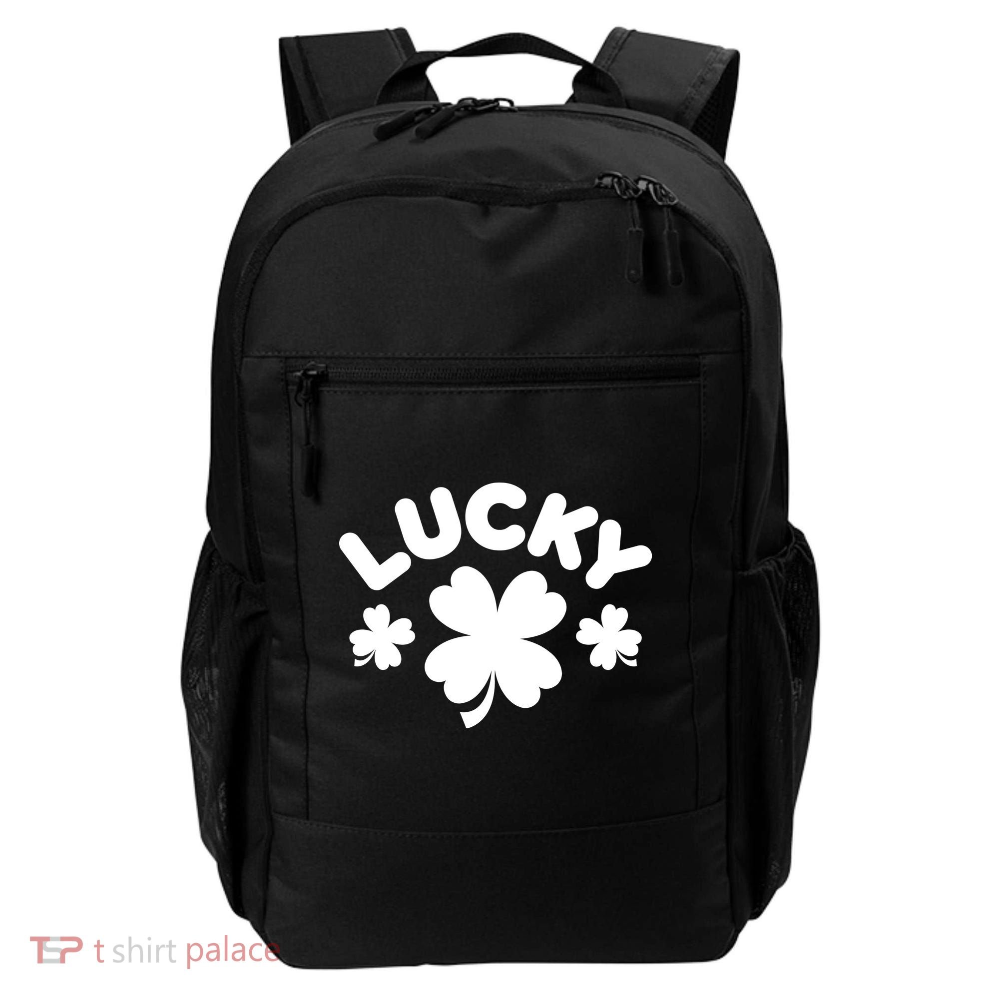 Lucky St Patricks Day Clover Festive Backpack