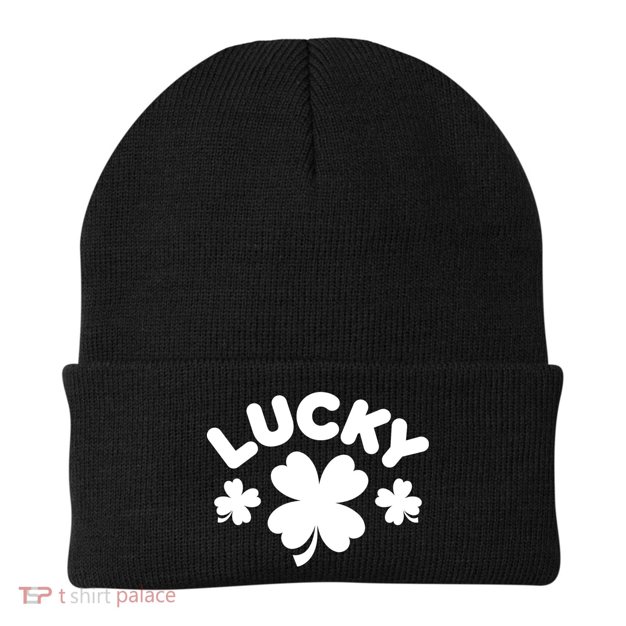Lucky St Patricks Day Clover Festive Beanie
