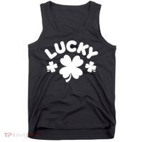 Lucky St Patricks Day Clover Festive Tank Top thumb 0