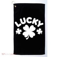 Lucky St Patricks Day Clover Festive Golf Towel thumb 0