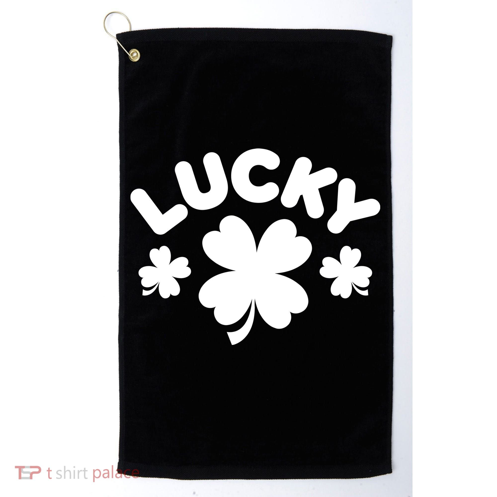 Lucky St Patricks Day Clover Festive Golf Towel