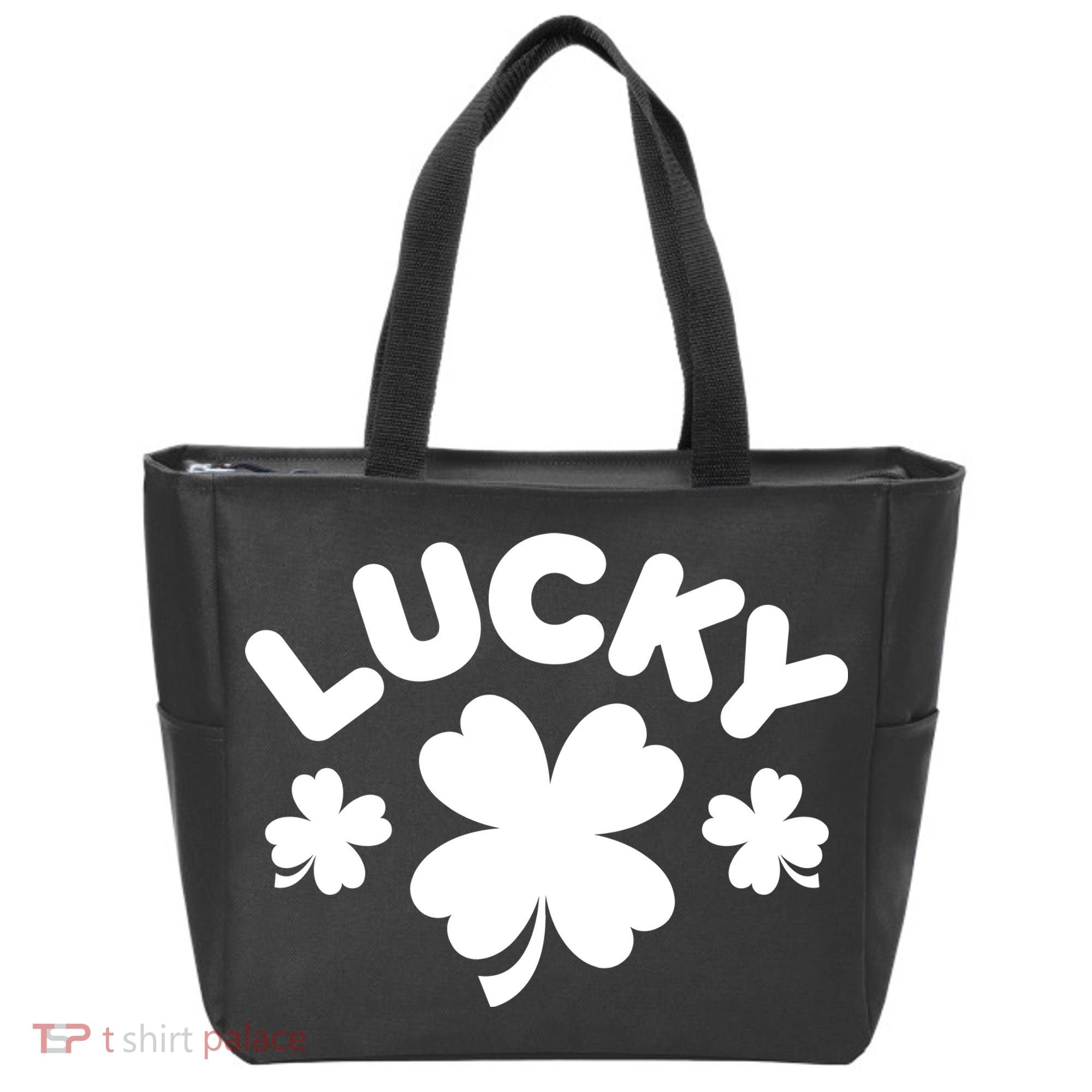 Lucky St Patricks Day Clover Festive Tote Bag