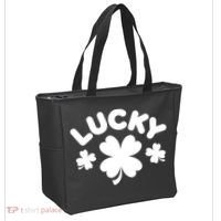 Lucky St Patricks Day Clover Festive Tote Bag thumb 2